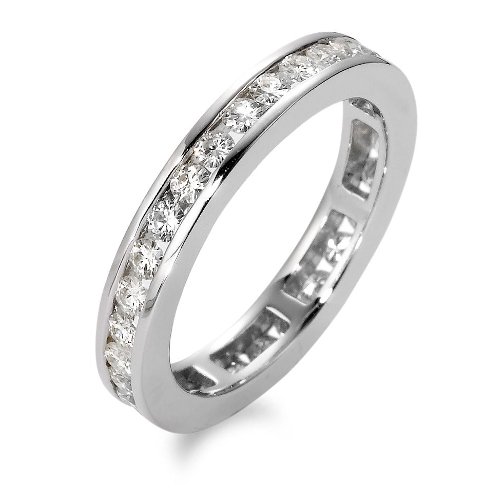 Bague d'éternité Or blanc 18K Moissanite