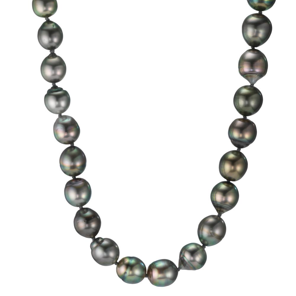 Collier Or blanc 18K perle de Tahiti 9-10 mm 45 cm