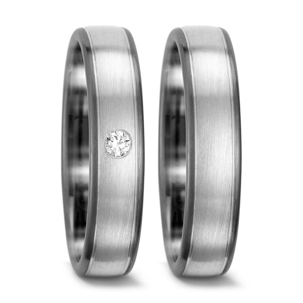 Bague Or blanc 9K, Palladium 500