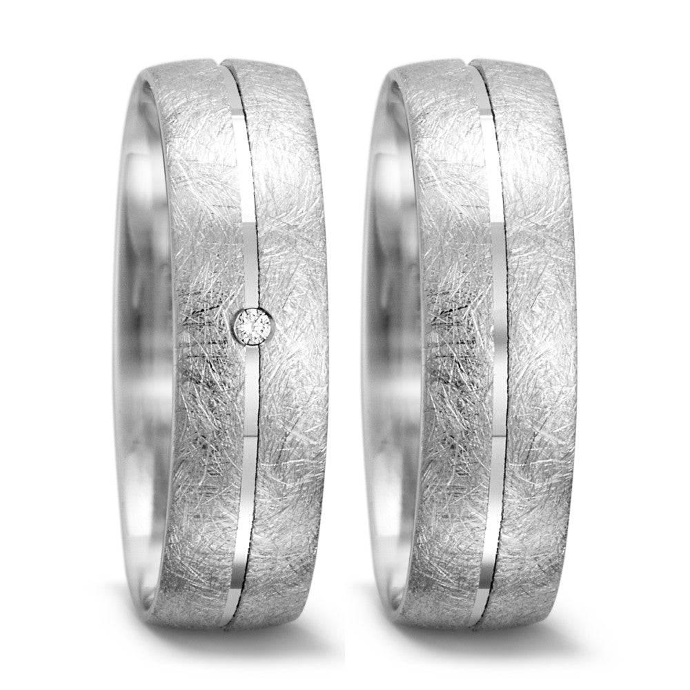 Alliance Or blanc 18K Diamant 0.01 ct, tw-vsi