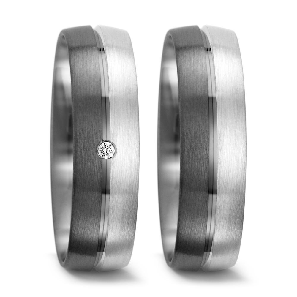 Alliance Or blanc 9K, Palladium 500 Diamant 0.01 ct, tw-vsi