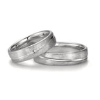 Alliance Or blanc 18K Diamant 0.025 ct, 5 Pierres, tw-si