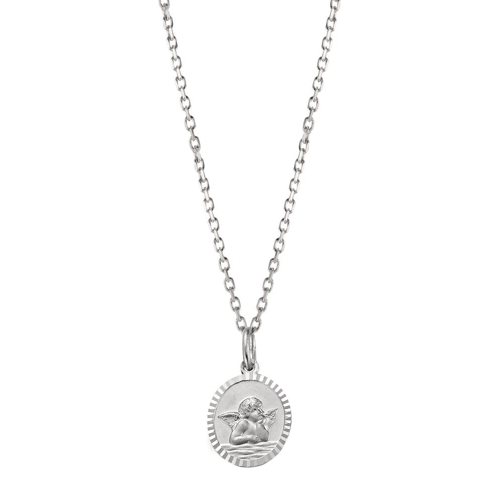 Chaînette avec pendentif Argent Rhodié Ange gardien 36-38 cm