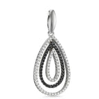 Pendentif Or blanc 18K Diamant noir, 0.52 ct, 104 Pierres, brillant, tw-vsi