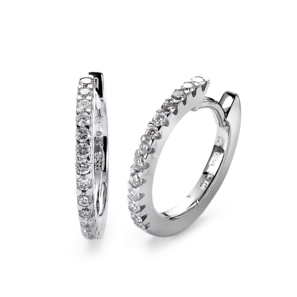 Créoles à charnières Or blanc 18K Diamant blanc, 0.25 ct, 26 Pierres, brillant, w-si