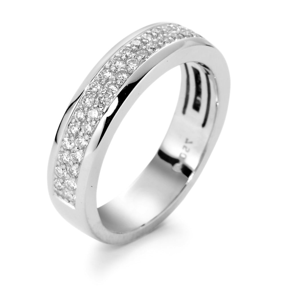 Bague Or blanc 18K Diamant blanc, 0.50 ct, 50 Pierres, brillant, w-si