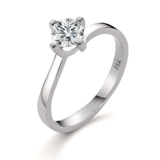 Bague solitaire Or blanc 18K Diamant blanc, 0.25 ct, brillant, w-si