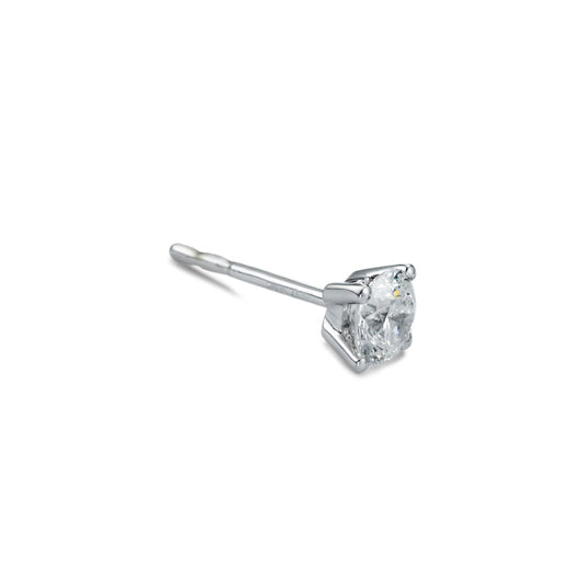 Clous d'oreille à l'unité Or blanc 18K Diamant blanc, 0.37 ct, w-si Ø4.5 mm