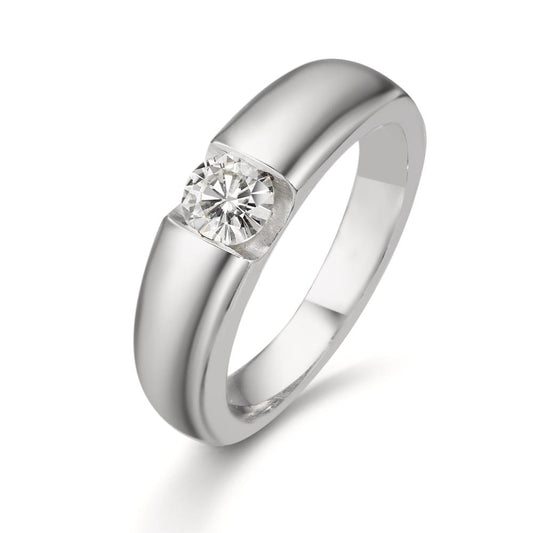 Bague solitaire Or blanc 9K Moissanite