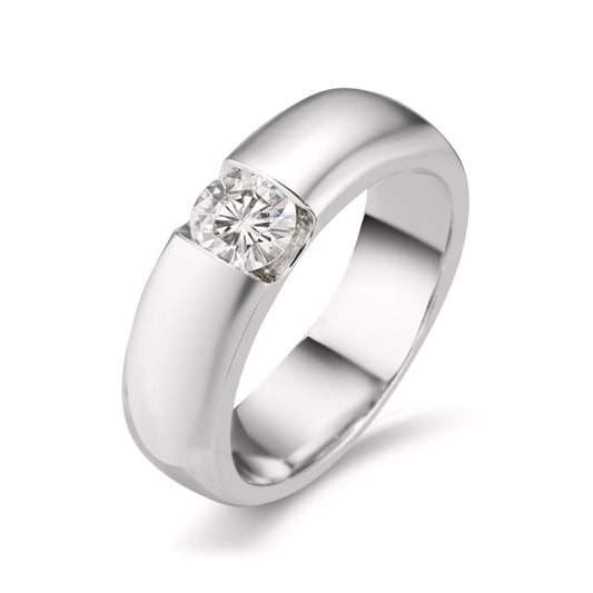 Bague solitaire Or blanc 9K Moissanite