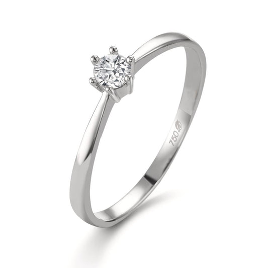 Bague solitaire Or blanc 18K Diamant blanc, 0.15 ct, si