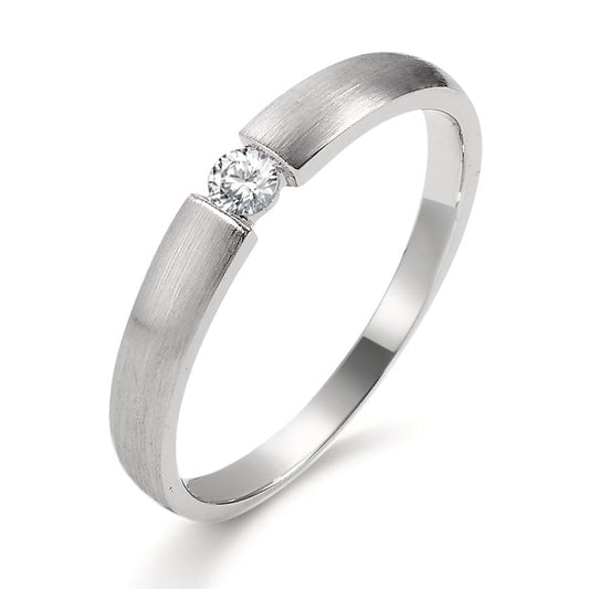 Bague solitaire Or blanc 18K Diamant 0.06 ct, w-si