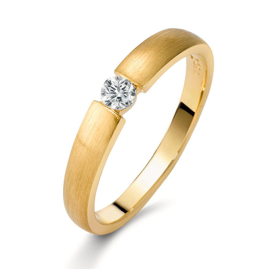 Bague solitaire Or jaune 18K Diamant 0.10 ct, w-si