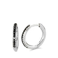 Créoles à charnières Or blanc 18K Diamant noir, 0.11 ct, 24 Pierres, w-si