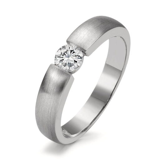 Bague solitaire Or blanc 18K Diamant blanc, 0.30 ct, w-si