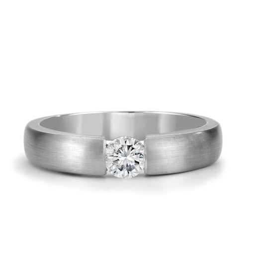 Bague solitaire Or blanc 18K Diamant blanc, 0.30 ct, w-si