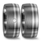 Alliance Or blanc 9K, Palladium 500 Diamant blanc, 0.03 ct, w-si