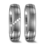Alliance Palladium 950, Palladium 500 Diamant blanc, 0.04 ct, 4 Pierres, w-si