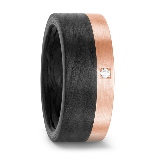 Bague Carbone, Or rouge 18K