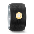 Bague Acier inoxydable, Carbone, Or jaune 18K