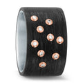 Bague Acier inoxydable, Carbone, Or rouge 18K