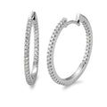 Créoles à charnières Or blanc 18K Diamant blanc, 0.50 ct, 74 Pierres, brillant, w-si