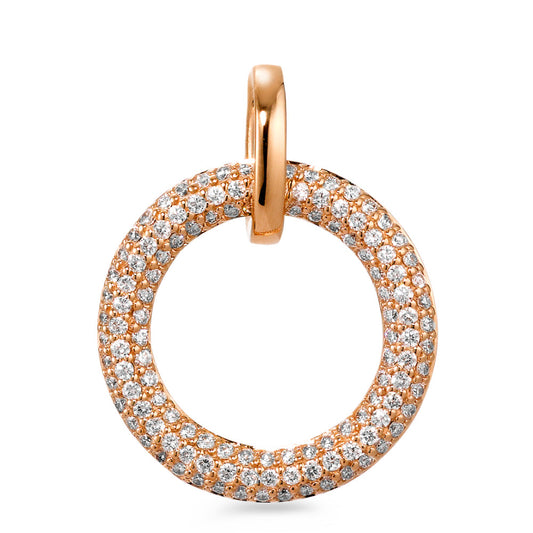 Pendentif Or rouge 18K Diamant blanc, 0.50 ct, 125 Pierres, brillant, tw-vsi Ø18 mm