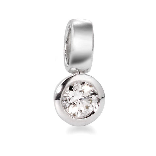 Pendentif Or blanc 18K Diamant blanc, 0.20 ct, brillant, w-si Ø5.5 mm