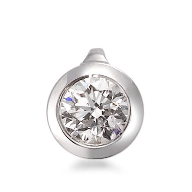 Pendentif Or blanc 18K Diamant blanc, 0.33 ct, brillant, w-si Ø6 mm