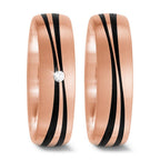 Alliance Or rose 14K, Carbone