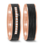 Alliance Or rose 14K, Carbone