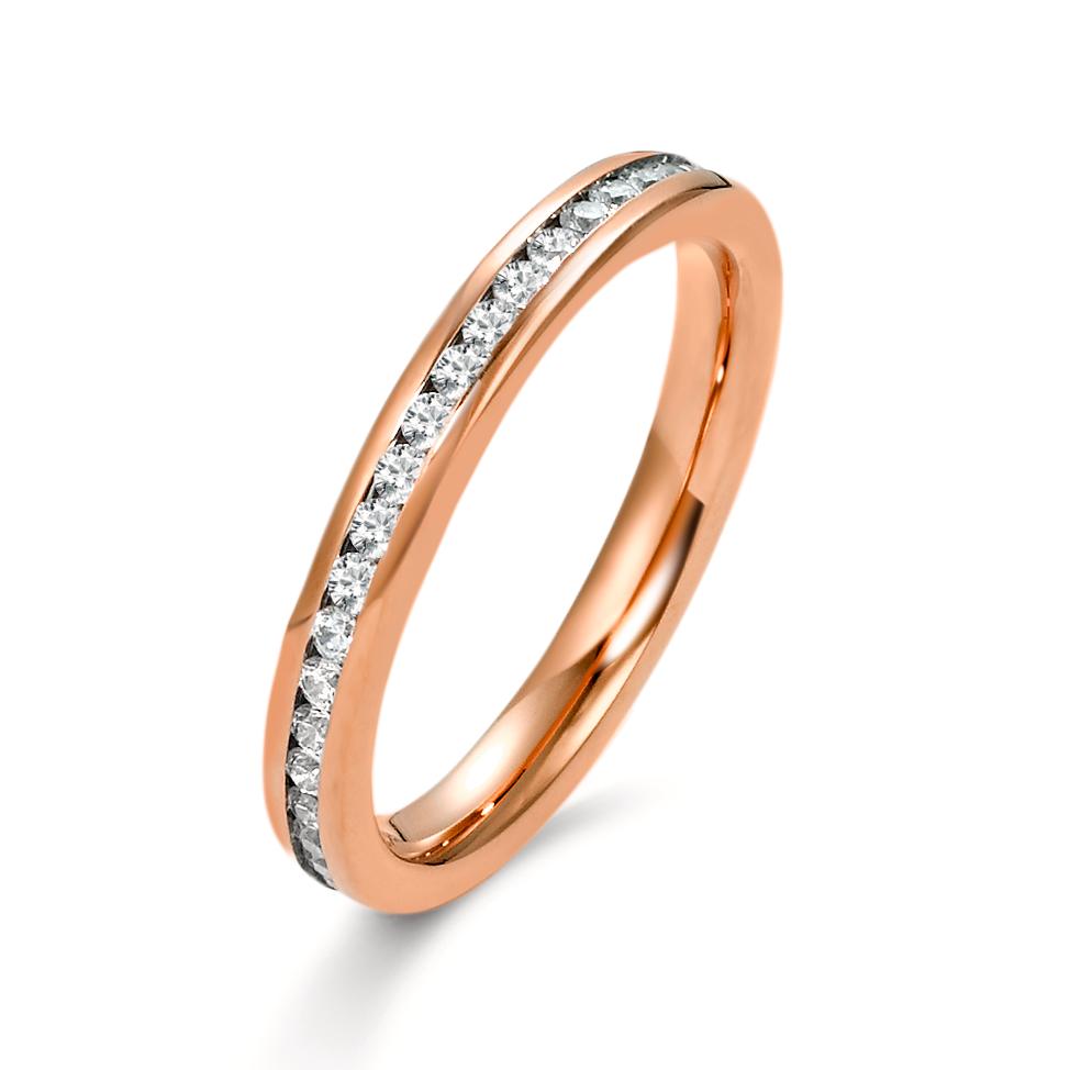 Bague d'éternité Acier inoxydable Zircone rosé PVD