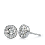 Clous d'oreilles Or blanc 18K Diamant 0.39 ct, 34 Pierres, w-si Ø7 mm