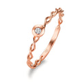 Bague à superposer Or rouge 18K Diamant blanc, 0.03 ct, brillant, w-si