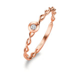 Bague à superposer Or rouge 18K Diamant blanc, 0.03 ct, brillant, w-si