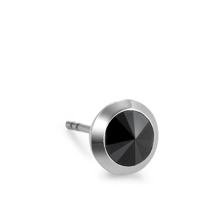 Clous d'oreille à l'unité Acier inoxydable Zircone noir Ø7.5 mm