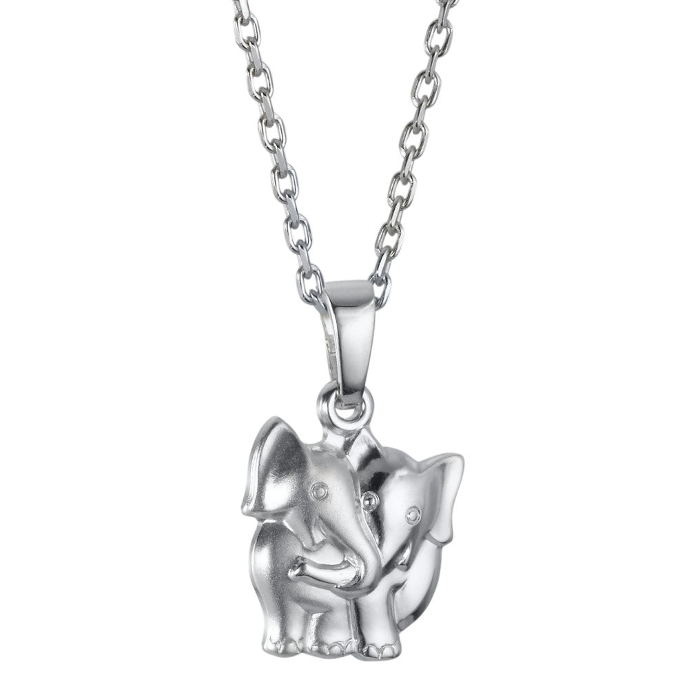 Chaînette avec pendentif Argent Rhodié Éléphant 36-38 cm
