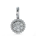Pendentif Or blanc 18K Diamant 0.26 ct, 27 Pierres, brillant, w-si Ø8 mm
