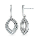 Pendant d'oreilles Or blanc 18K Diamant 0.42 ct, 124 Pierres, brillant, w-si