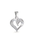 Pendentif Argent Zircone Rhodié Coeur