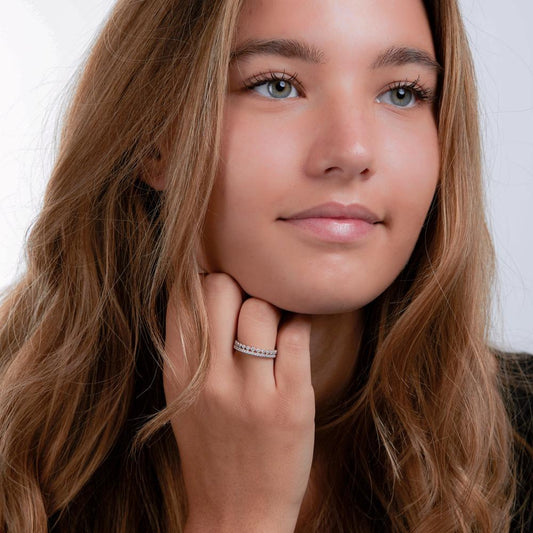 Bague Argent Zircone Rhodié