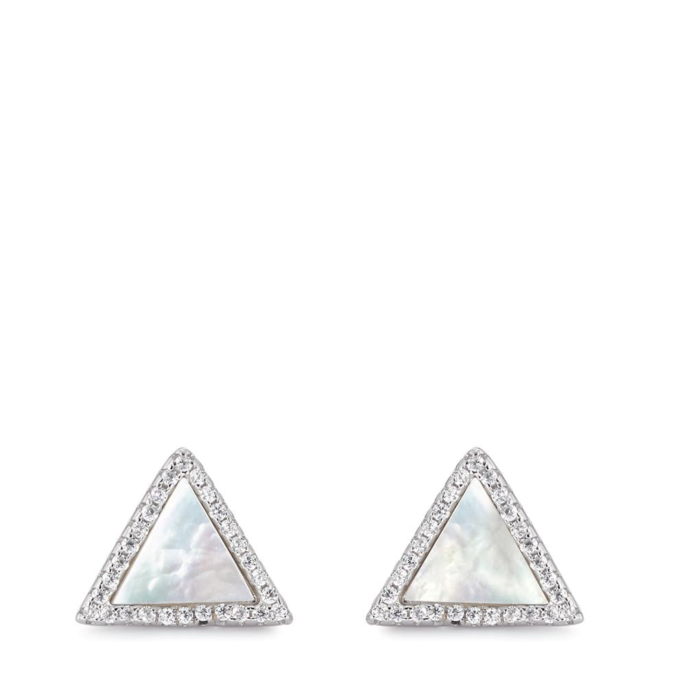 Clous d'oreilles Argent Zircone Rhodié