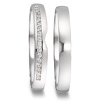 Alliance Or blanc 18K Diamant 0.085 ct, 17 Pierres, tw-vsi