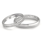 Alliance Or blanc 18K Diamant 0.085 ct, 17 Pierres, tw-vsi