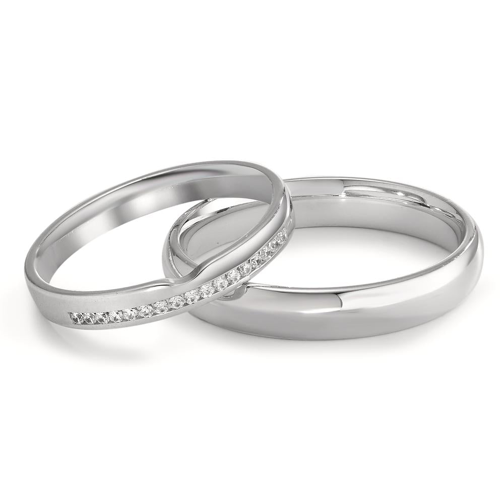 Alliance Or blanc 18K Diamant 0.085 ct, 17 Pierres, tw-vsi