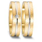 Alliance Or jaune 18K, Or blanc 18K Diamant 0.03 ct, w-si