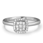 Bague Or blanc 18K Diamant blanc, 0.25 ct, 29 Pierres, brillant, w-si