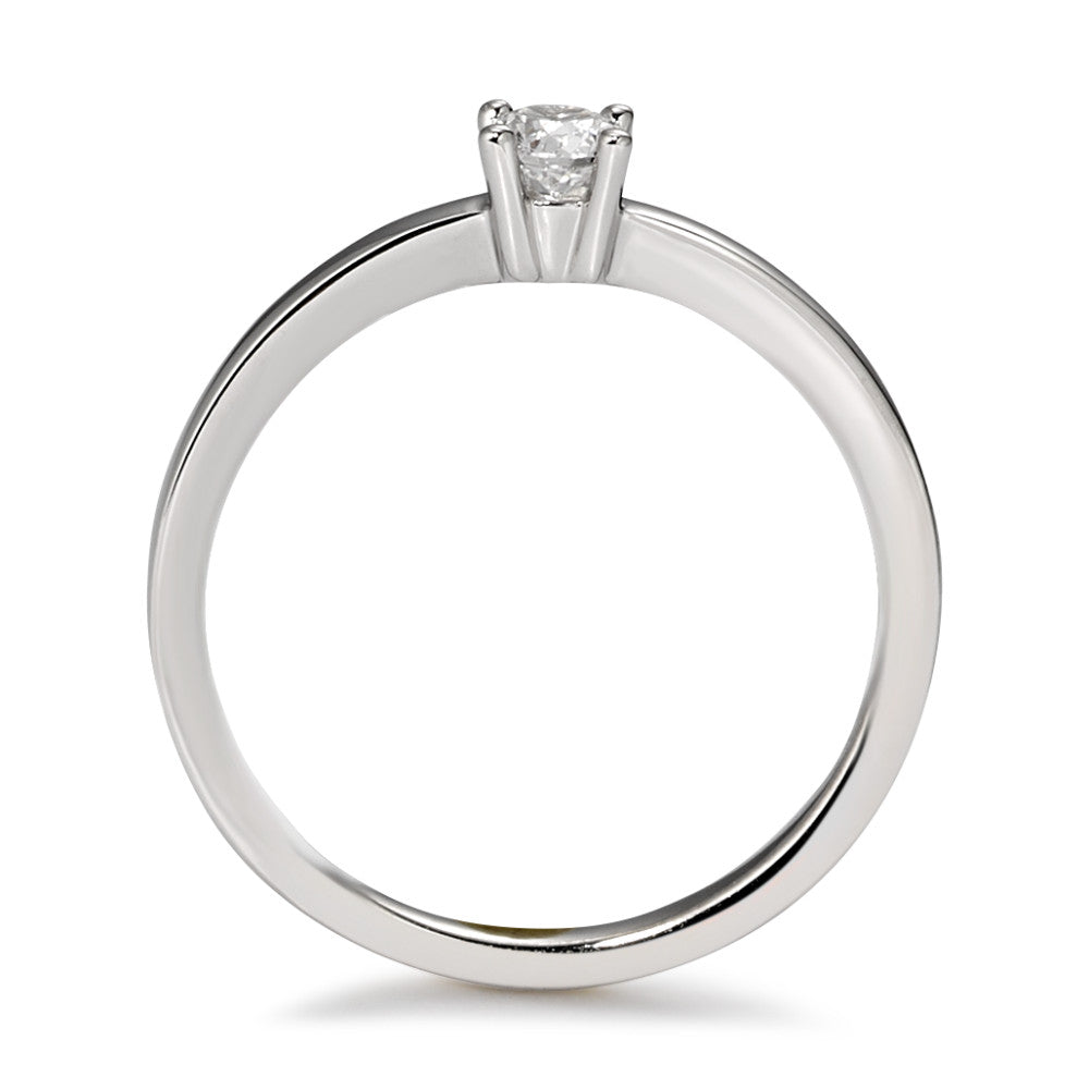 Bague solitaire Or blanc 18K Diamant blanc, 0.20 ct, brillant, w-si