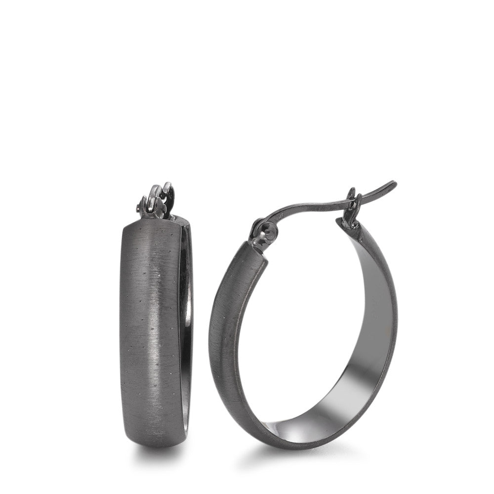 Créoles Argent noir Rhodié