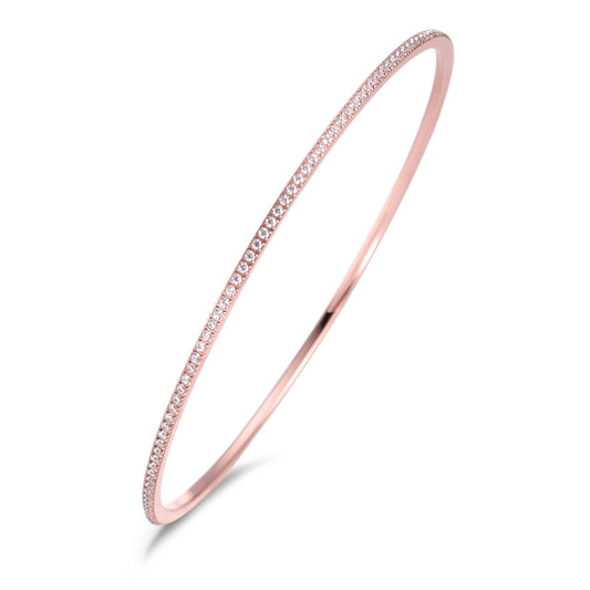 Bracelet rigide Acier inoxydable Zircone rosé PVD Ø65 mm